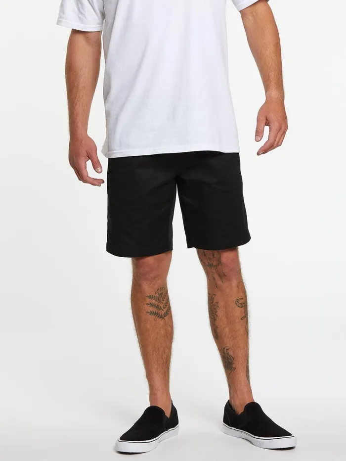 Frickin Elastic Waist Shorts 8211 Black Mens Volcom Hiking