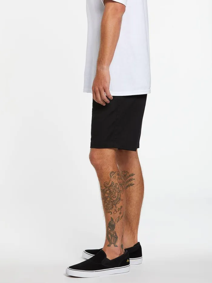 Frickin Elastic Waist Shorts 8211 Black Mens Volcom Hiking