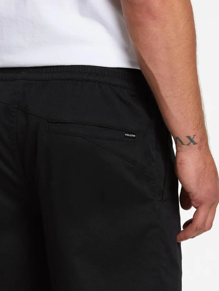 Frickin Elastic Waist Shorts 8211 Black Mens Volcom Hiking