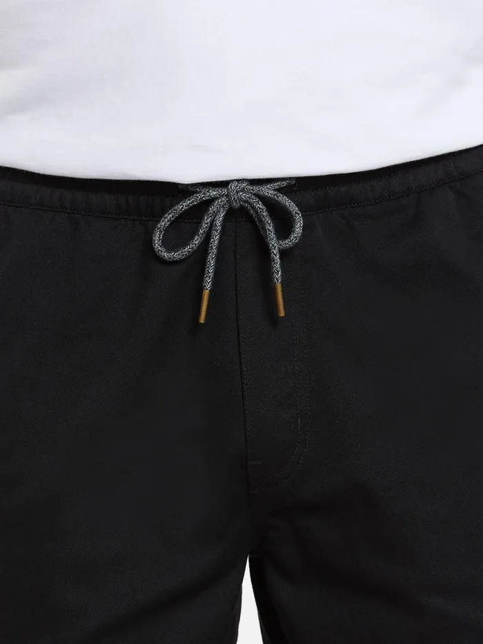 Frickin Elastic Waist Shorts 8211 Black Mens Volcom Hiking