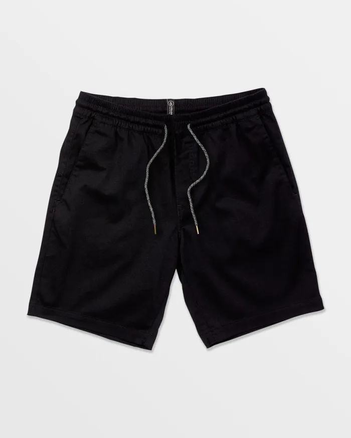 Frickin Elastic Waist Shorts 8211 Black Mens Volcom Hiking