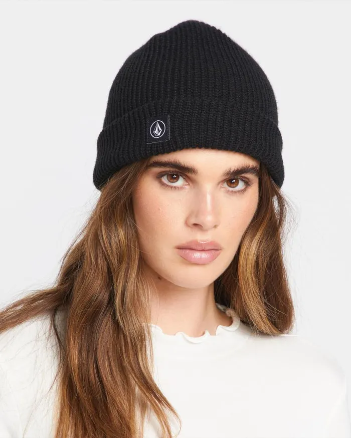 Full Stone Beanie W 8211 Black Womens Volcom Hats and Beanies