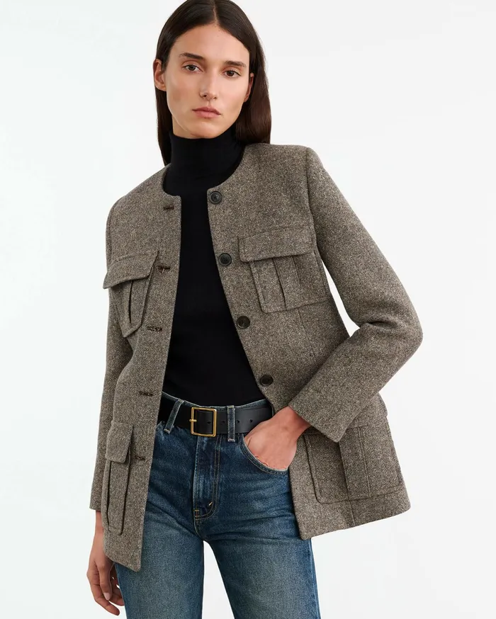 GABRIELLA JACKET Feather Grey Donagal Women Nili Lotan Jackets and Blazers