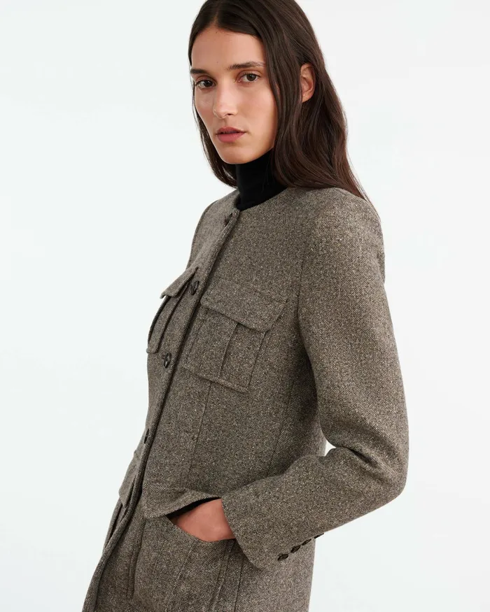 GABRIELLA JACKET Feather Grey Donagal Women Nili Lotan Jackets and Blazers