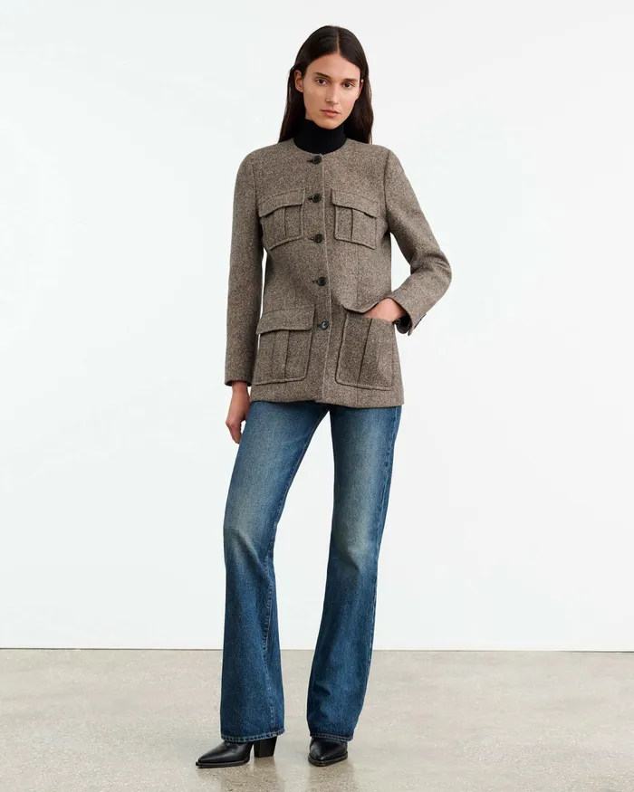GABRIELLA JACKET Feather Grey Donagal Women Nili Lotan Jackets and Blazers