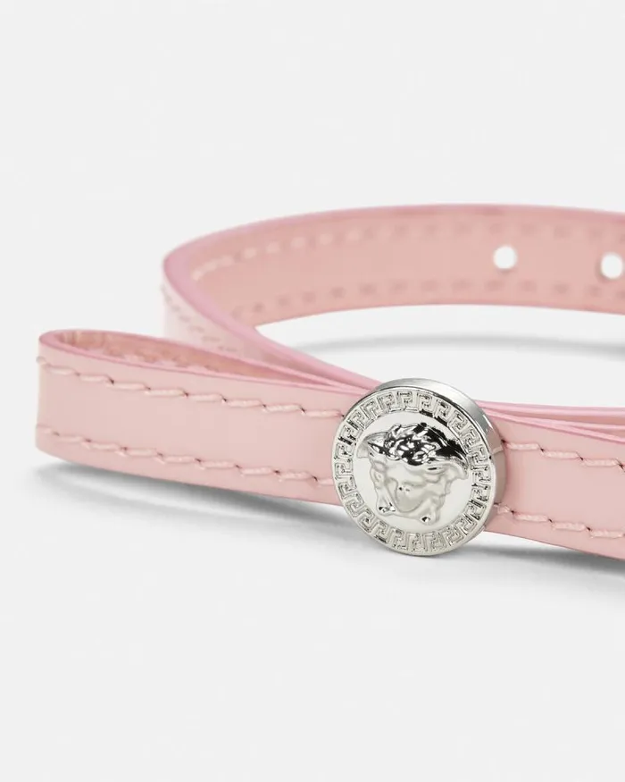 Gianni Ribbon Leather Bracelet Light Pink Women Versace Bracelets