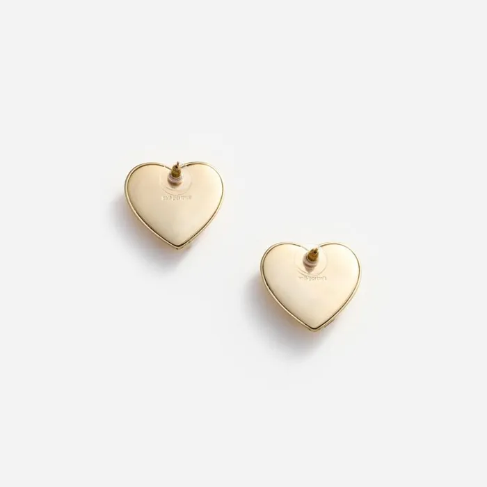 Gold Crystal Heart Earrings Women Self Portrait Jewellery Gold Crystal Heart Earrings Women Self Portrait Jewellery