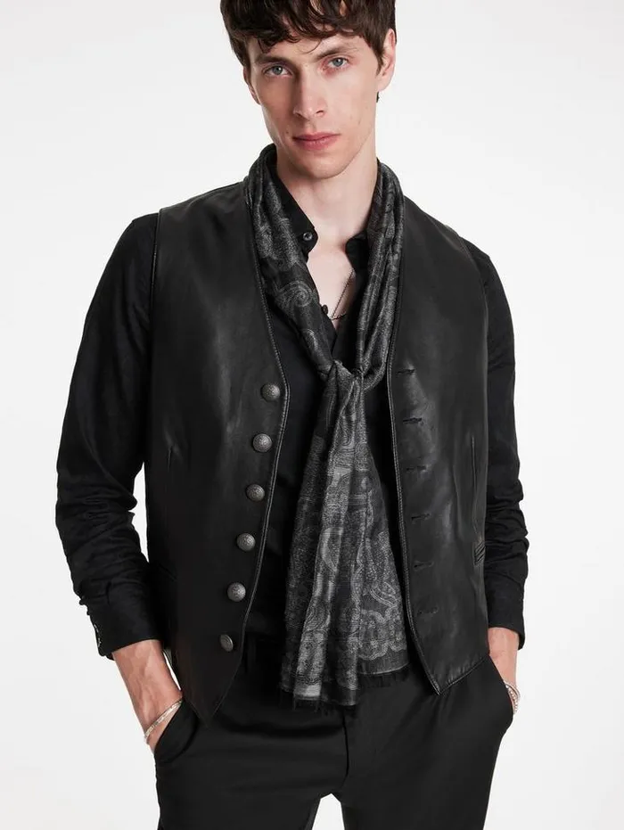 GOWER SCARF Carbon Men John Varvatos Scarves and Ties