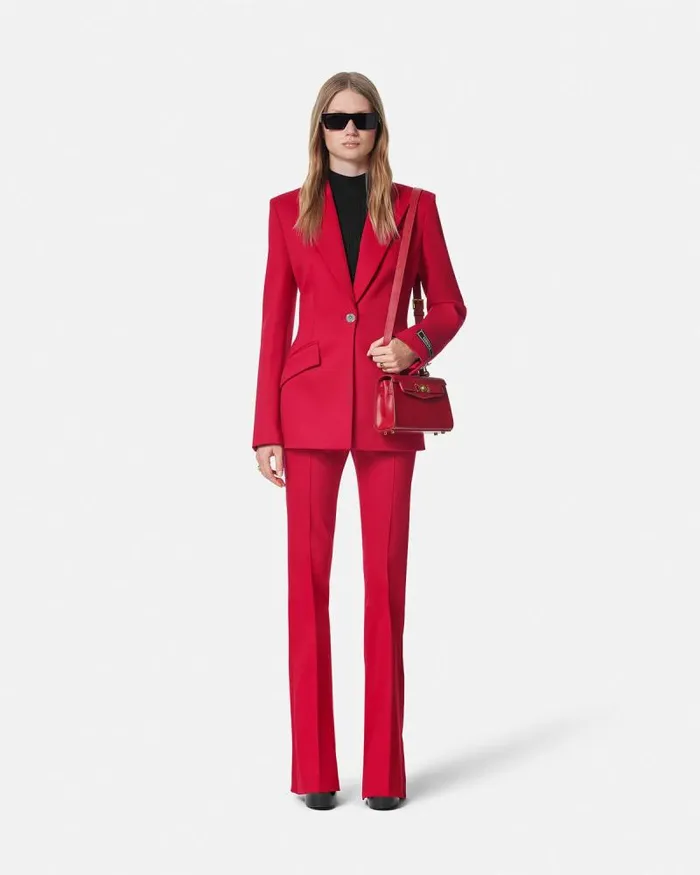 Grain De Poudre DV Blazer Red Women Versace Blazer and Jackets