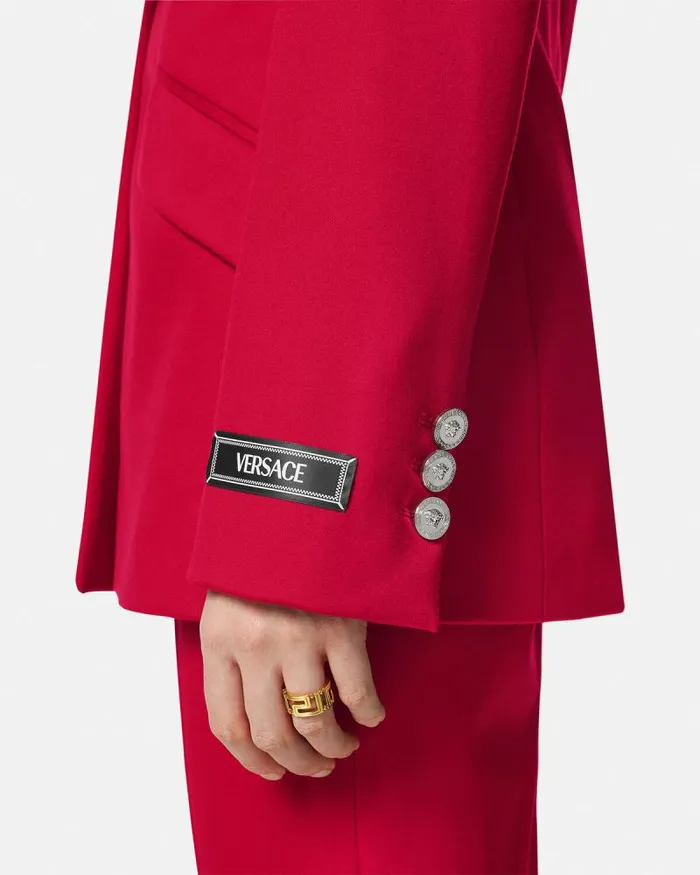 Grain De Poudre DV Blazer Red Women Versace Blazer and Jackets