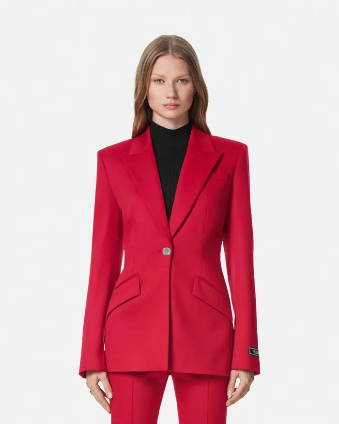 Grain De Poudre DV Blazer Red Women Versace Blazer and Jackets