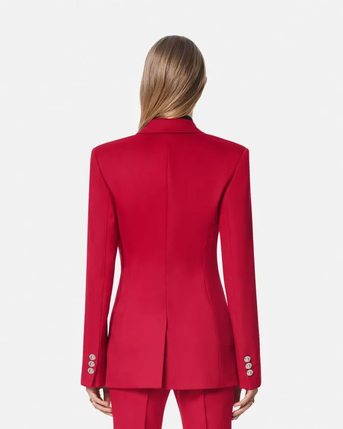 Grain De Poudre DV Blazer Red Women Versace Blazer and Jackets