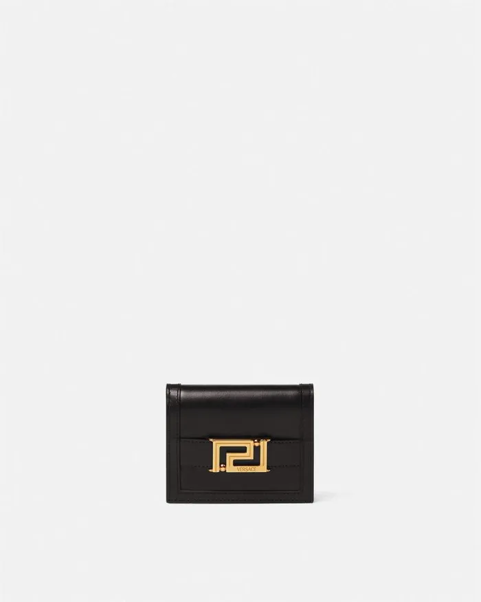 Greca Goddess Bifold Wallet Blackgold Women Versace Wallets