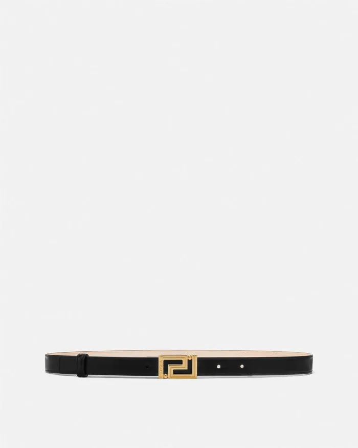 Greca Goddess Leather Belt 2 Cm Blackgold Women Versace Belts