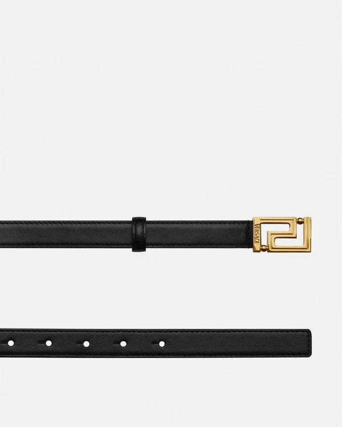 Greca Goddess Leather Belt 2 Cm Blackgold Women Versace Belts