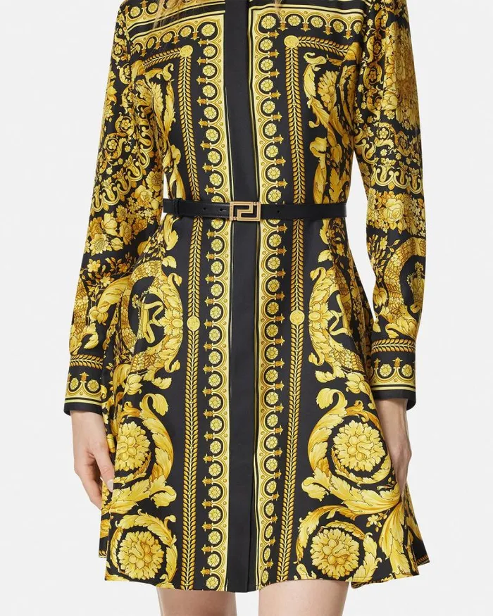 Greca Goddess Leather Belt 2 Cm Blackgold Women Versace Belts