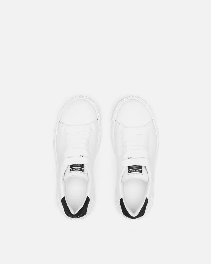 Greca Kids Sneakers Blackwhite Children Versace Shoes