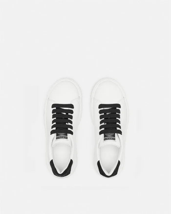Greca Kids Sneakers Blackwhite Children Versace Shoes