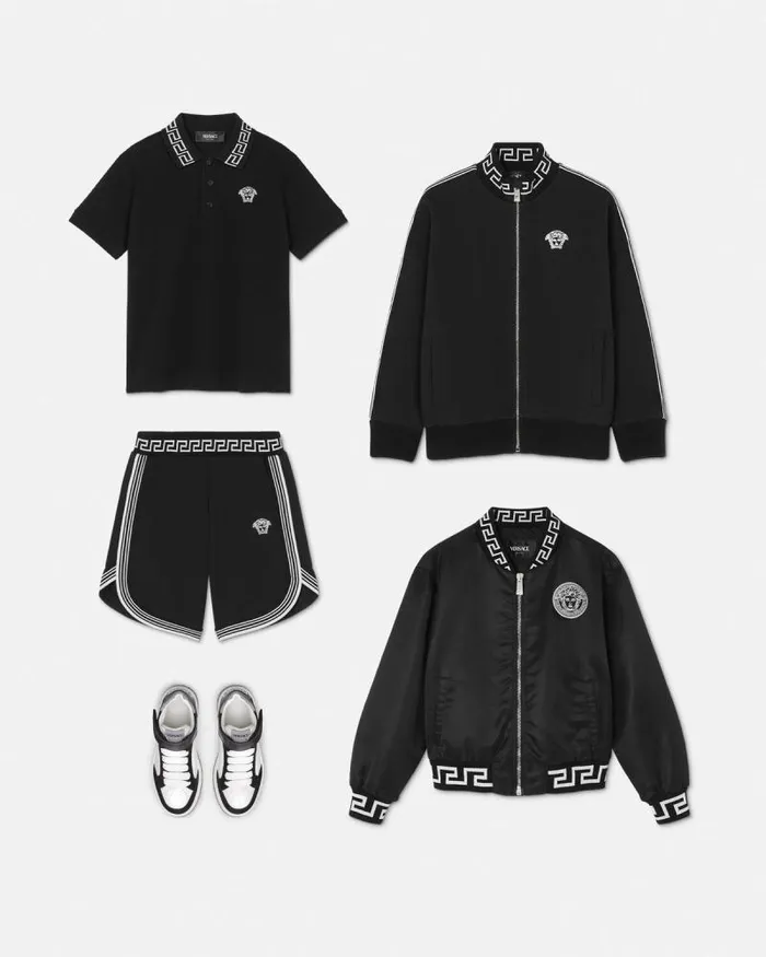 Greca Kids Sweatshirt Black Children Versace Clothing