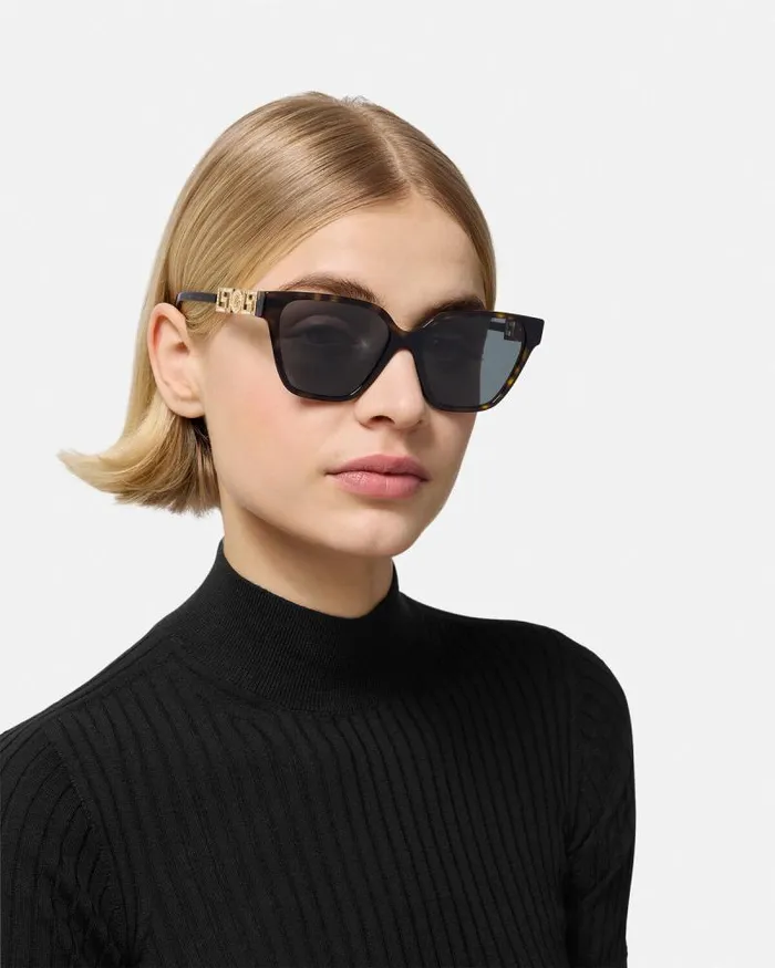 Greca Strass Butterfly Sunglasses Blackgold Women Versace Sunglasses