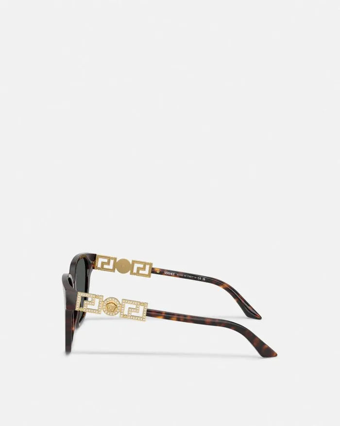 Greca Strass Butterfly Sunglasses Blackgold Women Versace Sunglasses