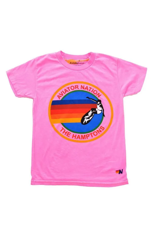 Hamptons Tee 8211 Neon Pink Kids Aviator Nation Tees