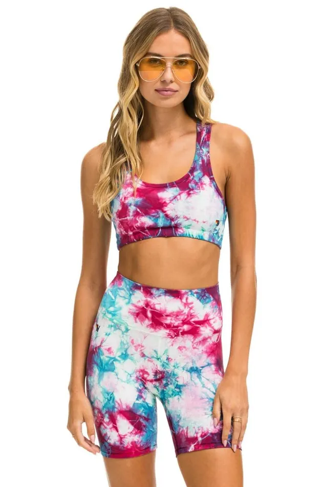 Hand Dyed 6 Inch HiRise Biker Short 8211 Tie Dye Turquoise Women Aviator Nation Shorts Hand Dyed 6 Inch HiRise Biker Short 8211 Tie Dye Turquoise Women Aviator Nation Shorts