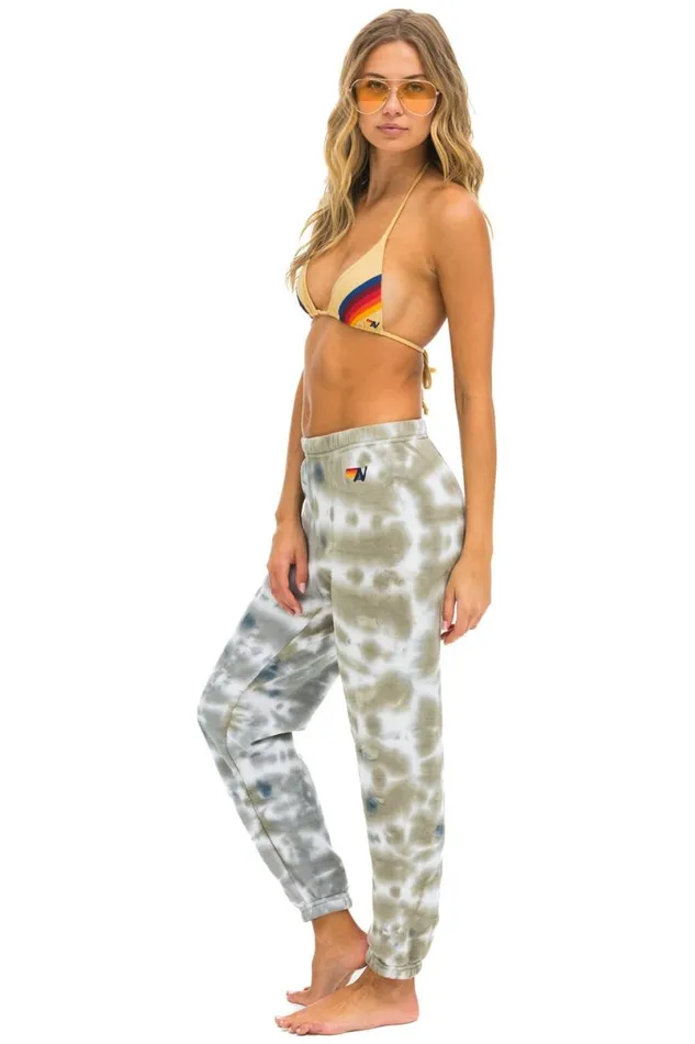 Hand Dyed Sweatpants 8211 Tie Dye Grey Olive Women Aviator Nation Sweatpants