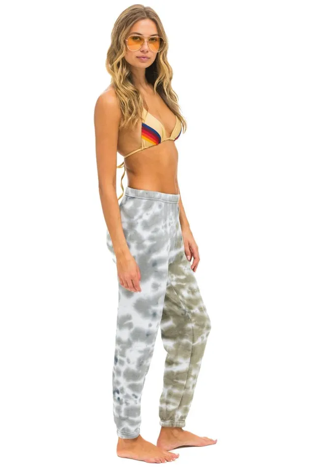 Hand Dyed Sweatpants 8211 Tie Dye Grey Olive Women Aviator Nation Sweatpants