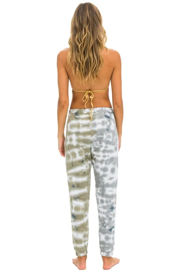 Hand Dyed Sweatpants 8211 Tie Dye Grey Olive Women Aviator Nation Sweatpants