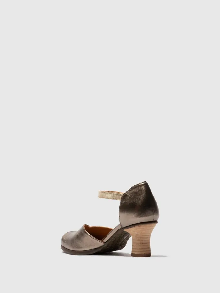Heel Shoes BESH087FLY GRAPHITESILVERGOLD Women Fly London Shoes