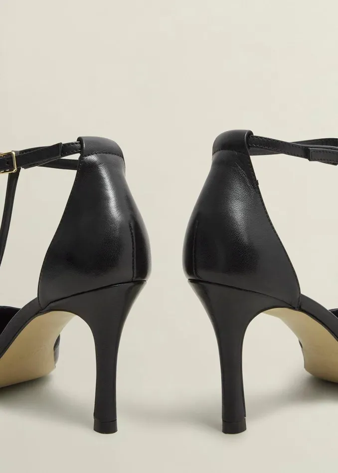 Heels Women HOBBS Alice Leather Tbar Courts Black