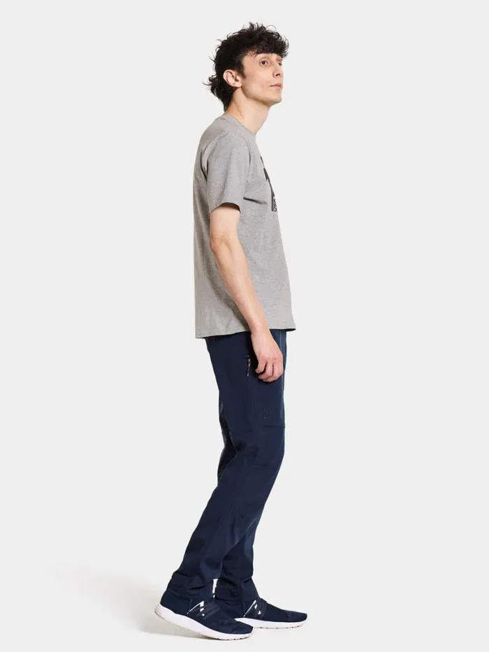 Heritage Printed Men039s Tshirt Grey Melange Men Didriksons Tshirts and Polos Heritage Printed Men039s Tshirt Grey Melange Men Didriksons Tshirts and Polos