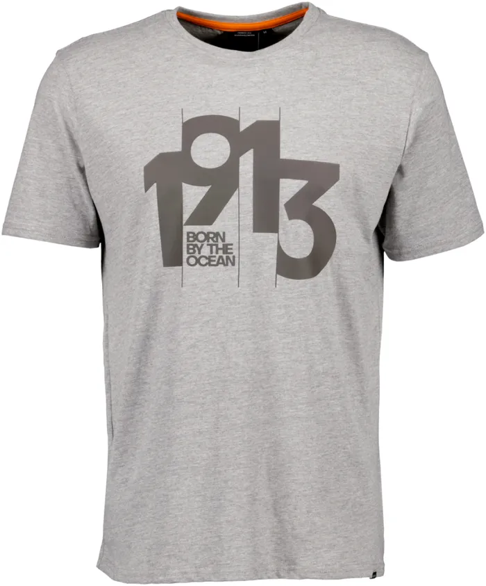 Heritage Printed Men039s Tshirt Grey Melange Men Didriksons Tshirts and Polos Heritage Printed Men039s Tshirt Grey Melange Men Didriksons Tshirts and Polos