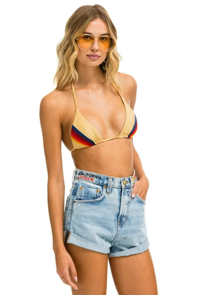 Hi Rise Rocker Cali Lover Heart Jean Shorts 8211 Super Light WomenMen Aviator Nation Denim