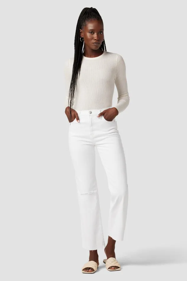 Hudson Jeans Cropped Remi HighRise Straight Crop Jean Destructed White Shadow 8211 Women Hudson Jeans Cropped Remi HighRise Straight Crop Jean Destructed White Shadow 8211 Women