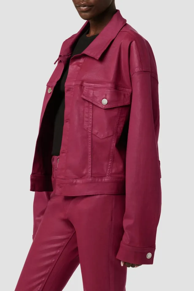 Hudson Jeans Jackets and Outerwear Brea Swing Trucker Jacket Coated Beet Red 8211 Women Hudson Jeans Jackets and Outerwear Brea Swing Trucker Jacket Coated Beet Red 8211 Women