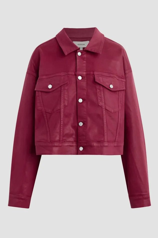 Hudson Jeans Jackets and Outerwear Brea Swing Trucker Jacket Coated Beet Red 8211 Women Hudson Jeans Jackets and Outerwear Brea Swing Trucker Jacket Coated Beet Red 8211 Women
