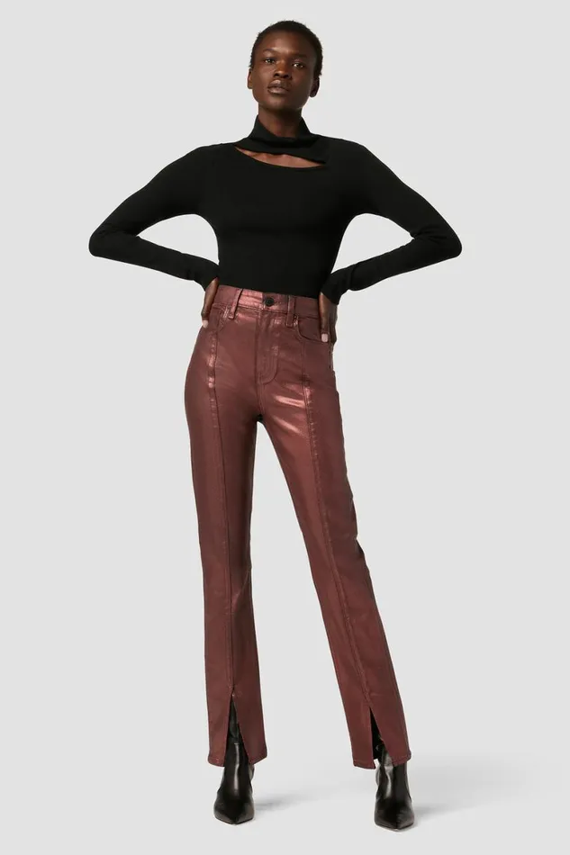 Hudson Jeans Straight Harlow Ultra HighRise Cigarette Jean W Slit Hem Cinnamon Glitter 8211 Women Hudson Jeans Straight Harlow Ultra HighRise Cigarette Jean W Slit Hem Cinnamon Glitter 8211 Women