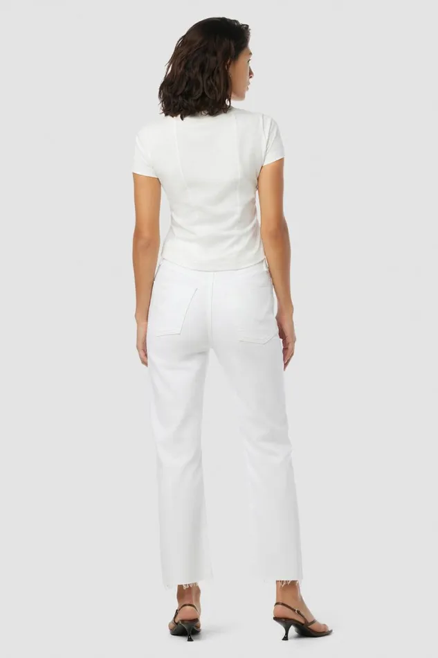 Hudson Jeans Straight Jade HighRise Straight Crop Jean Torn White 8211 Women Hudson Jeans Straight Jade HighRise Straight Crop Jean Torn White 8211 Women