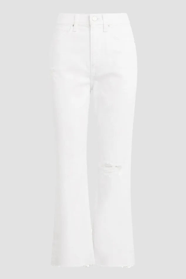 Hudson Jeans Straight Jade HighRise Straight Crop Jean Torn White 8211 Women Hudson Jeans Straight Jade HighRise Straight Crop Jean Torn White 8211 Women