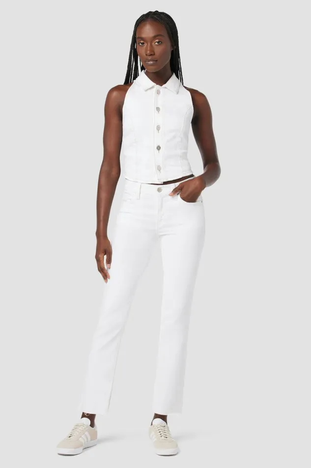 Hudson Jeans Straight Nico MidRise Straight Ankle W Slit Hem Spring White 8211 Women Hudson Jeans Straight Nico MidRise Straight Ankle W Slit Hem Spring White 8211 Women
