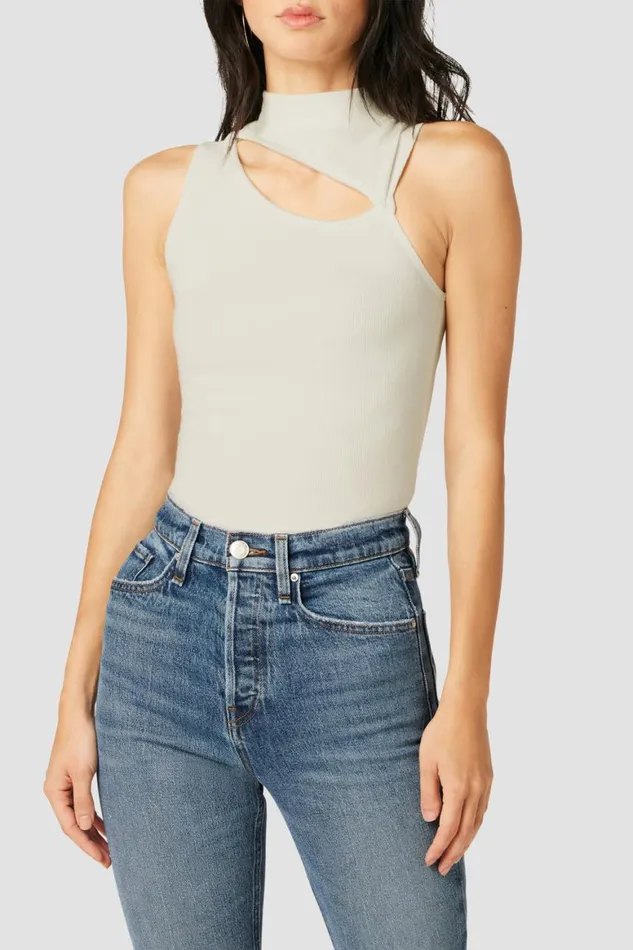 Hudson Jeans Tops and Sweaters Mock Neck Cut Out Tank Ecru 8211 Women