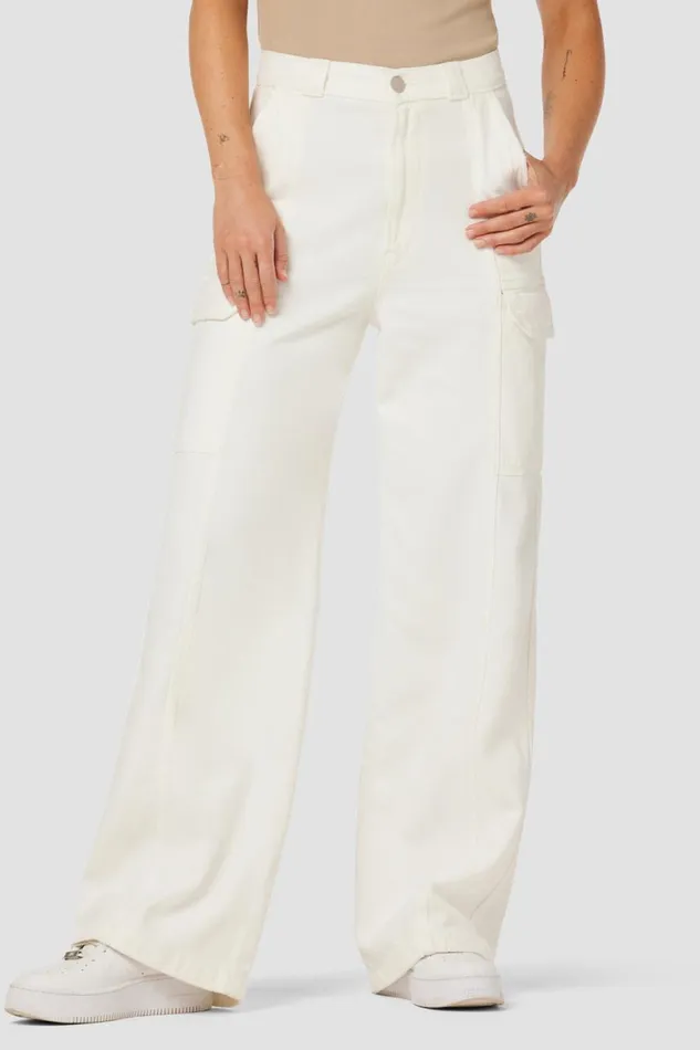 Hudson Jeans Wide Leg HighRise Wide Leg Cargo White 8211 Women