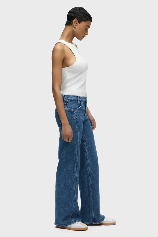 Hudson Jeans Wide Leg Lexi MidRise Seamed Wide Leg Salt Lake 8211 Women Hudson Jeans Wide Leg Lexi MidRise Seamed Wide Leg Salt Lake 8211 Women