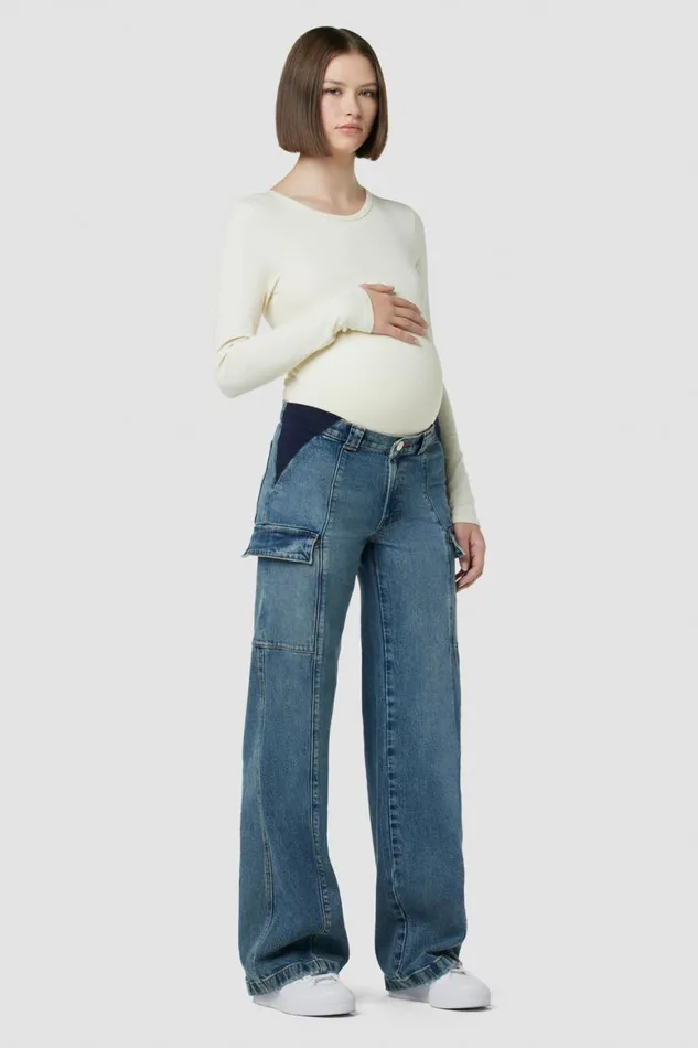 Hudson Jeans Wide Leg Utility Wide Leg Cargo Maternity Pant Deep Indigo 8211 Women Hudson Jeans Wide Leg Utility Wide Leg Cargo Maternity Pant Deep Indigo 8211 Women