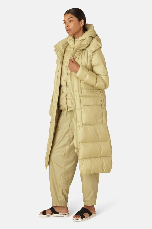 Ilse Jacobsen Long Down Vest 8211 Olive Grass Women Jackets And Coats