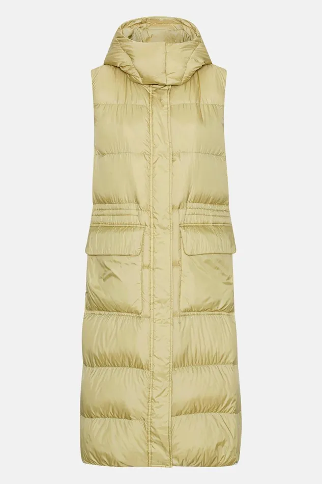 Ilse Jacobsen Long Down Vest 8211 Olive Grass Women Jackets And Coats