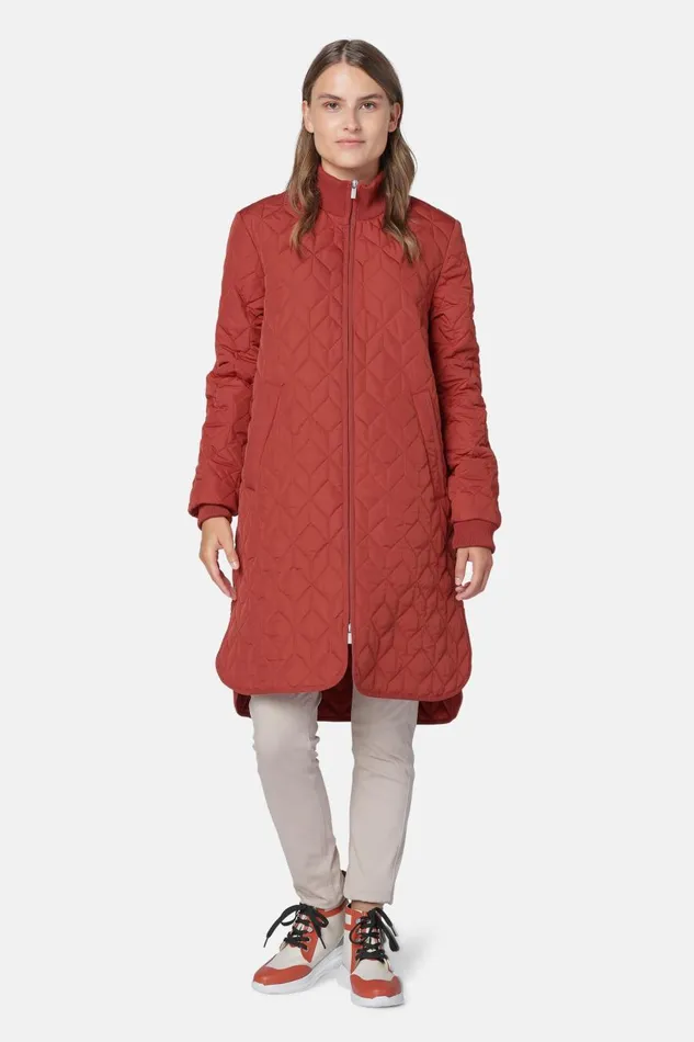 Ilse Jacobsen Padded Quilt Coat 8211 Brick Red Women Jackets And Coats