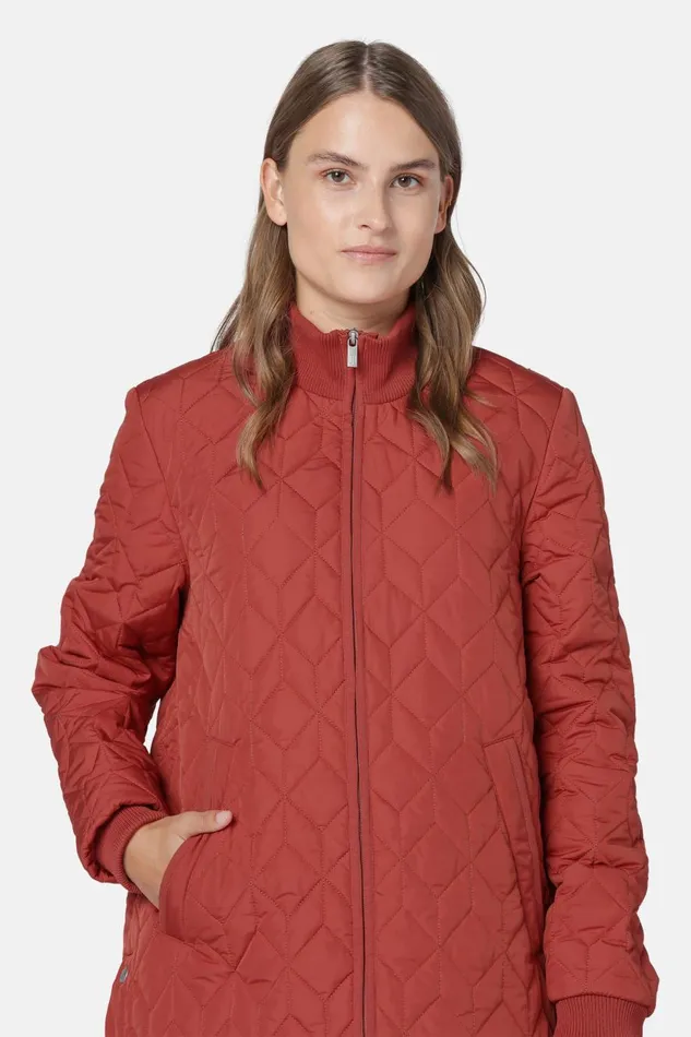 Ilse Jacobsen Padded Quilt Coat 8211 Brick Red Women Jackets And Coats